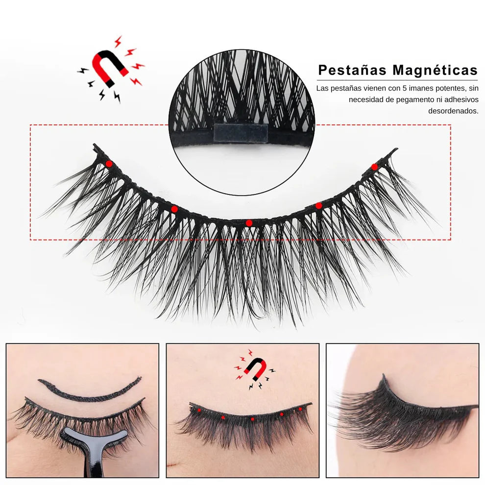 Pestañas Magnéticas reutilizables (Pack 3 pares)